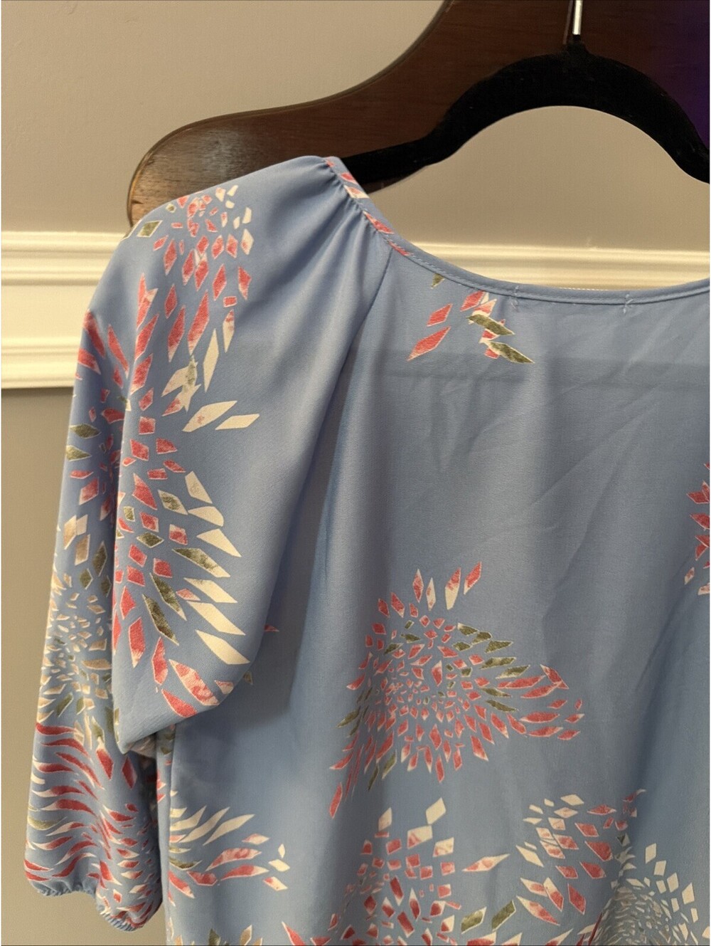 Orange Creek Top Floral Small 3/4 Sleeve Elastic On Arms - Picture 9 of 15
